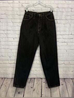 Vintage Rare American Edition Jeans Men 32x34 Black Denim Pleat Straight Leg USA